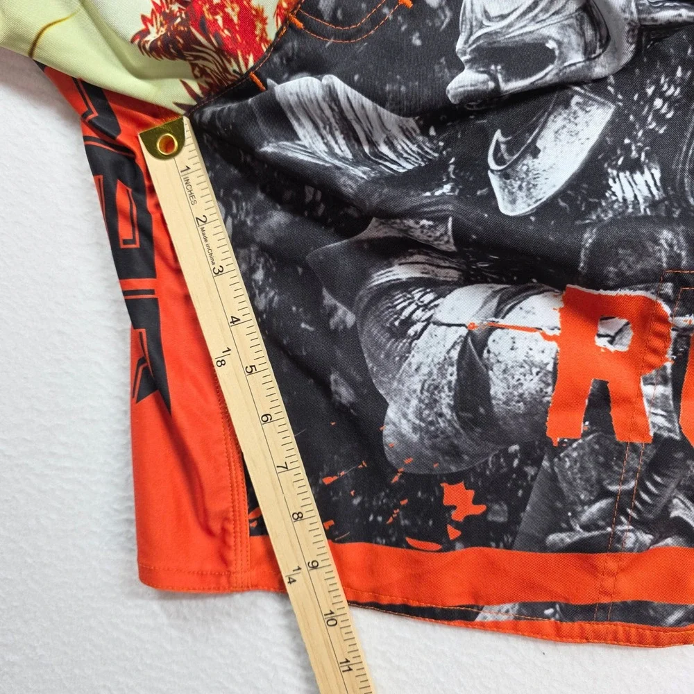 Roar MMA Fight Shorts Mens Size S 30-31 Orange Samurai Graphic Combat Training‎